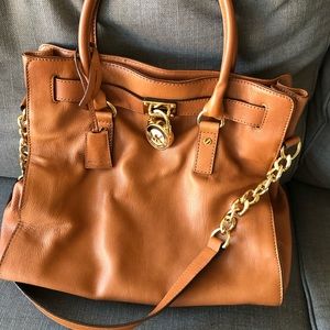 Brown Leather Tote Michael Kors